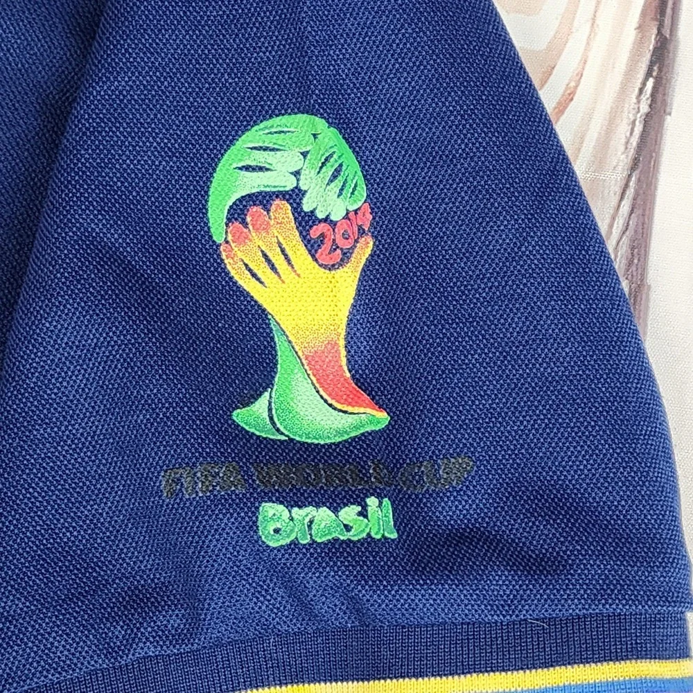 Adidas Fit Storm Polo Shirt Mens XXL‎ FIFA World Cup Brasil 2014 Columbia Flag